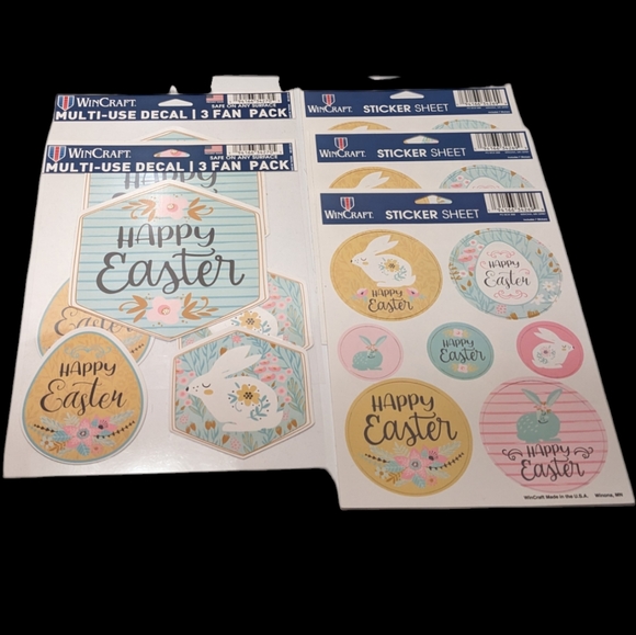 Wincraft Pastel Happy Easter Decal & Sticker Sheet Set NWT - Picture 1 of 4